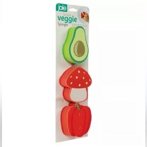 Joie Veggie Sponges Set, Avocado, Mushroom, Red Bell Pepper, NWT 🥑 🍄 🫑